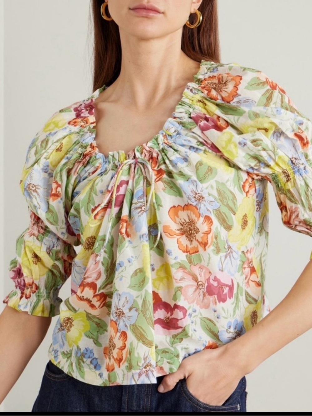 DÔEN Inez Floral Cotton Top